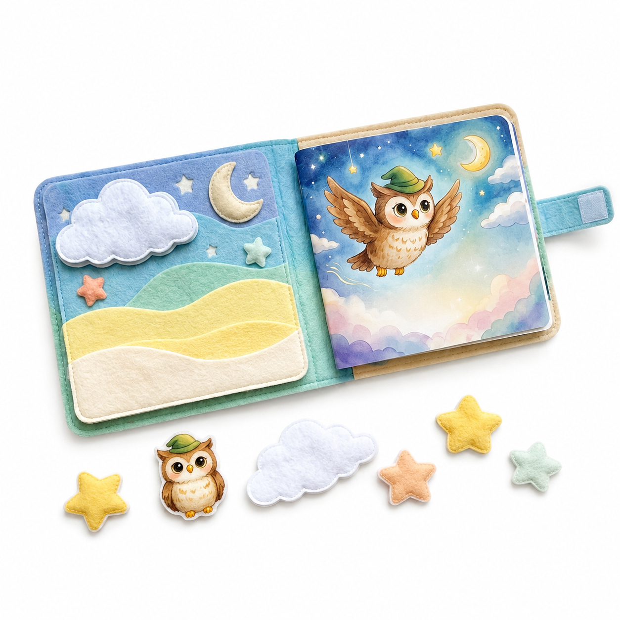 Ehsnsdo™ Tactile Tale Felt Storybook for Toddlers, Interactive Montessori Busy Book with Removable Velcro Story Pieces, Soft Sensory Quiet Book, Preschool Learning Toy for Reading, Storytelling, Fine Motor Skills & Creative Play
