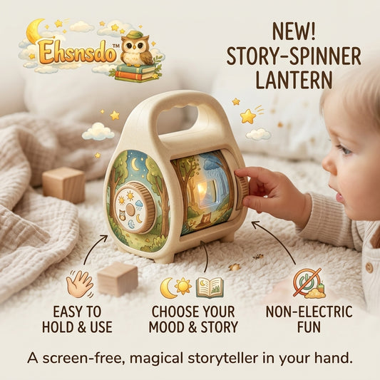 Ehsnsdo™ Story-Spinner Lantern for Toddlers, Non-Electric Screen-Free Storytelling Toy, Handheld Pretend Play Lantern with Rotating Mood & Story Scenes, Montessori-Inspired Imaginative Play Gift for Kids Ages 2+